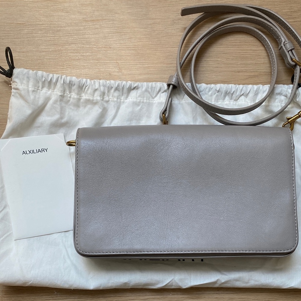 Real leather Auxiliary Taupe Crossbody Bag